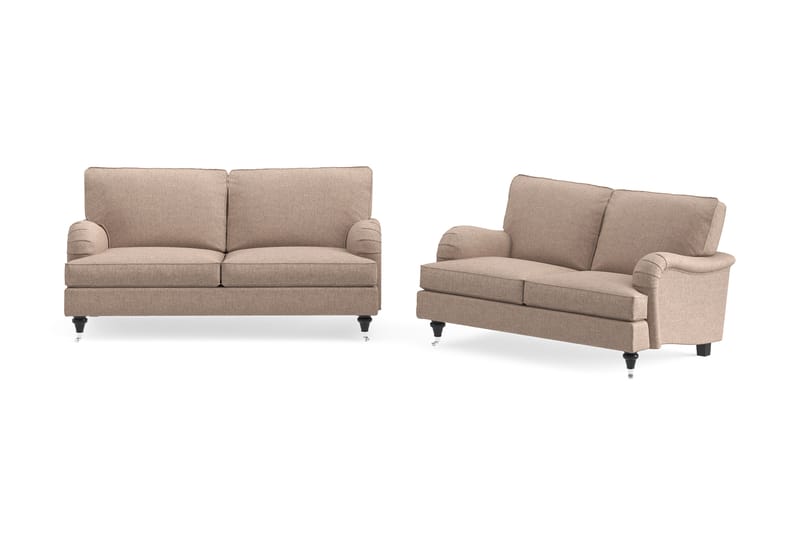 Howard Classic Sofagruppe 2-seters + 2-seters Stoffsofa - Mørk beige - Møbler - Sofaer - Sofagrupper - Howard sofagruppe