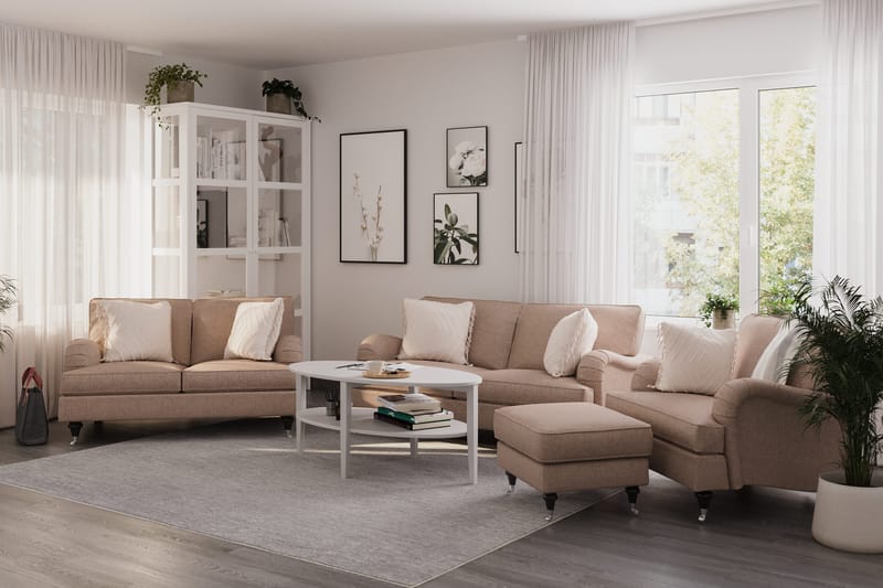 Howard Classic Sofagruppe 2-seters + 2-seters Stoffsofa - Mørk beige - Møbler - Sofaer - Sofagrupper - Howard sofagruppe