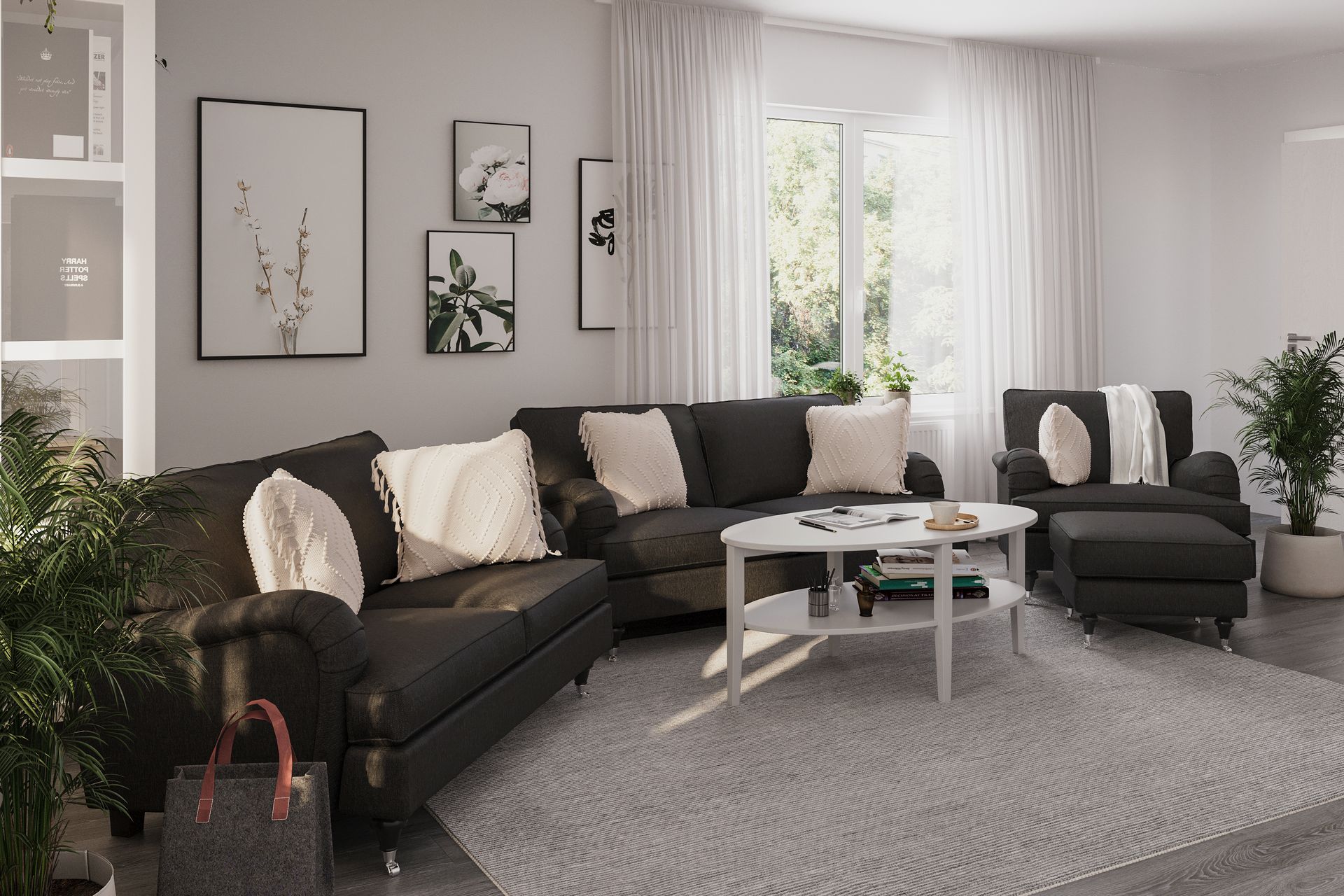 Howard Classic Sofagruppe 2-seters + 2-seters Stoffsofa - Mørk grå - Møbler - Sofaer - Sofagrupper - Howard sofagruppe