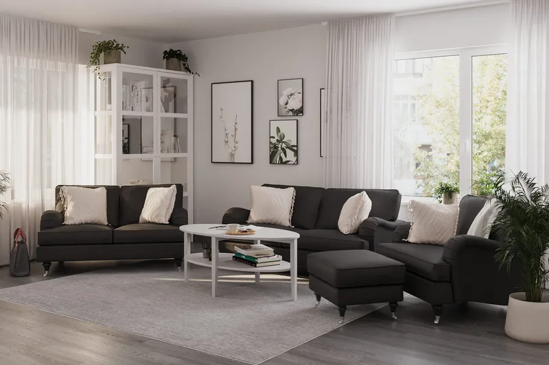 Howard Classic Sofagruppe 2-seters + 2-seters Stoffsofa - Mørk grå - Møbler - Sofaer - Sofagrupper - Howard sofagruppe