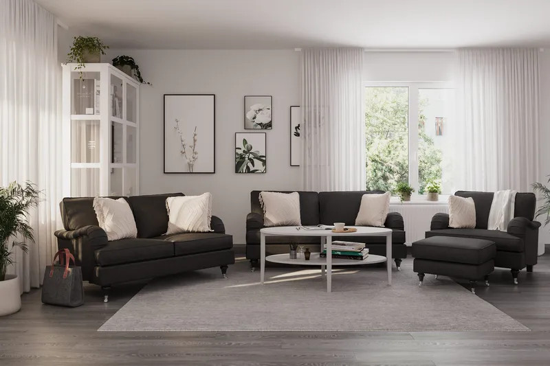 Howard Classic Sofagruppe 2-seters + 2-seters Stoffsofa - Mørk grå - Møbler - Sofaer - Sofagrupper - Howard sofagruppe
