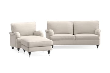 Howard Classic Sofagruppe 2-seters Svingt Sofa + Lenestol + Fotskammel i Stoff