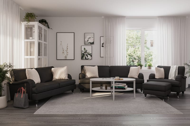 Howard Classic Sofagruppe 3,5-seter+3-seter+Lenestol - Mørk grå - Møbler - Sofaer - Sofagrupper - Howard sofagruppe