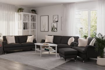 Howard Classic Sofagruppe 3-seters + 2-seters Sofa + Lenestol + Fotskammel i Stoff - Mørk grå - Møbler - Sofaer - Sofagrupper - Howard sofagruppe