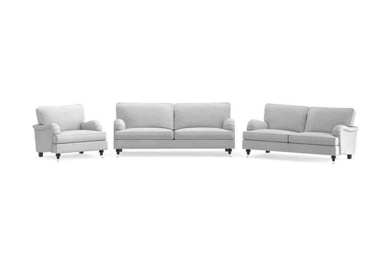 Howard Classic Sofagruppe 3-seters + 2-seters Sofa + Lenestol i Stoff - Grå - Møbler - Sofaer - Sofagrupper - Howard sofagruppe