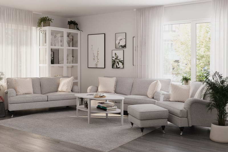 Howard Classic Sofagruppe 3-seters + 2-seters Sofa + Lenestol i Stoff - Grå - Møbler - Sofaer - Sofagrupper - Howard sofagruppe