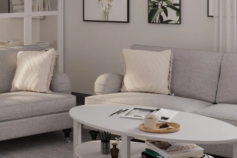 Howard Classic Sofagruppe 3-seters + 2-seters Sofa + Lenestol i Stoff - Grå - Møbler - Sofaer - Sofagrupper - Howard sofagruppe