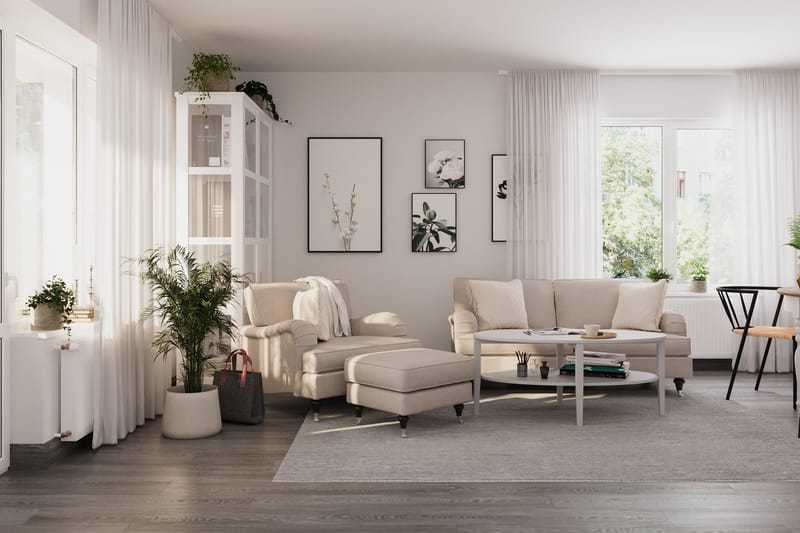 Howard Classic Sofagruppe 3-seters Sofa + Lenestol i Stoff - Beige - Møbler - Sofaer - Sofagrupper - Howard sofagruppe