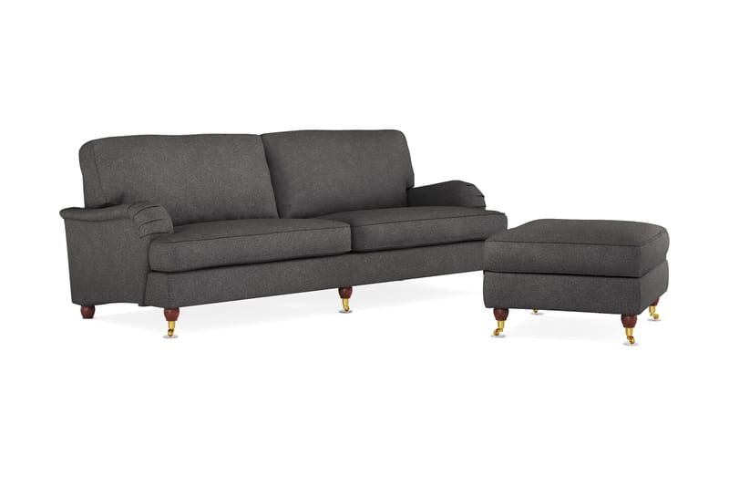 Howard Lyx 4-seters Stoffsofa + Fotskammel - Mørk grå - Møbler - Sofaer - Sofagrupper - Howard sofagruppe