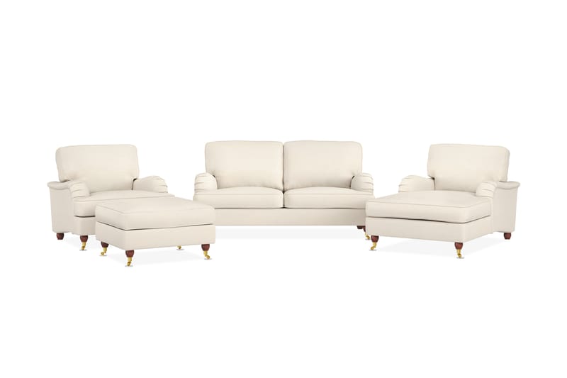 Howard Lyx Sofagruppe 2-seter+Divan+Lenestol+Fotskammel - Beige - Møbler - Sofaer - Sofagrupper - Howard sofagruppe