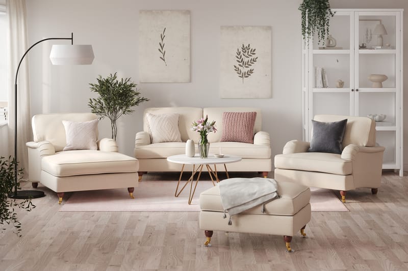 Howard Lyx Sofagruppe 2-seter+Divan+Lenestol+Fotskammel - Beige - Møbler - Sofaer - Sofagrupper - Howard sofagruppe