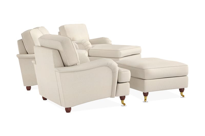 Howard Lyx Sofagruppe 2-seter+Divan+Lenestol+Fotskammel - Beige - Møbler - Sofaer - Sofagrupper - Howard sofagruppe