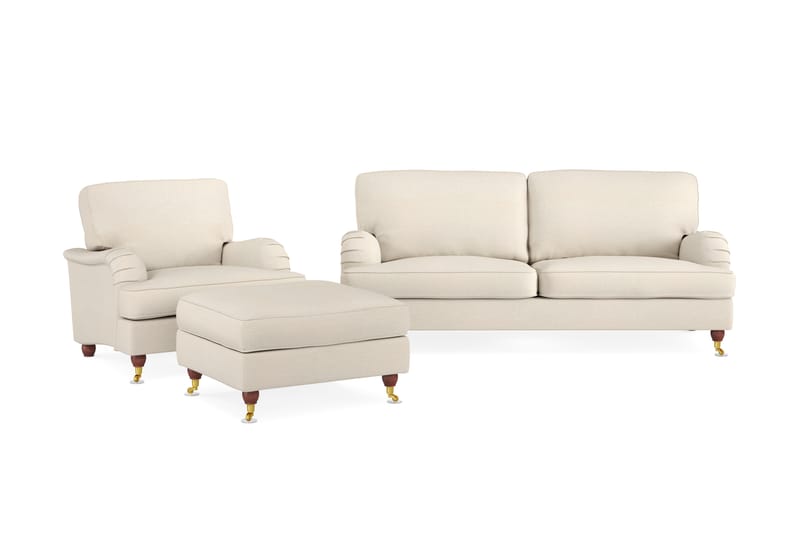 Howard Lyx Sofagruppe 3-seter+Lenestol+Fotskammel - Beige - Howard sofagruppe