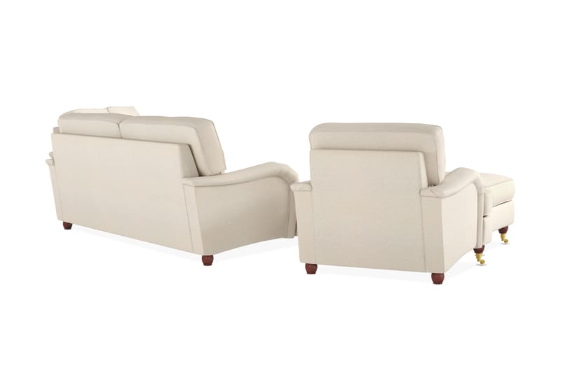 Howard Lyx Sofagruppe 3-seters + 2-seters Sofa + Lenestol + Fotskammel i Stoff - Beige - Møbler - Sofaer - Sofagrupper - Howard sofagruppe