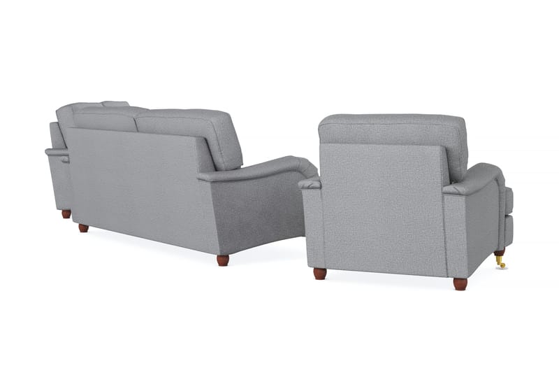 Howard Lyx Sofagruppe 3-seters + 2-seters Sofa + Lenestol i Stoff - Lys grå - Møbler - Sofaer - Sofagrupper - Howard sofagruppe