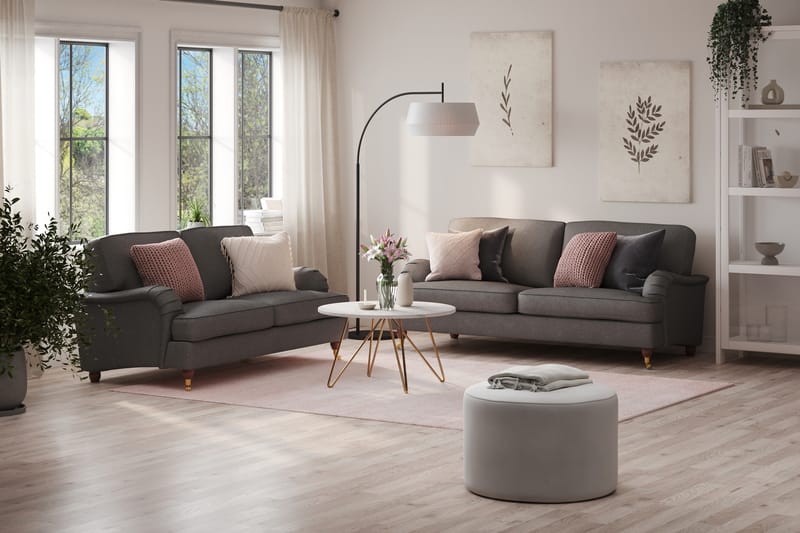 Howard Lyx Sofagruppe 3-seters + 2-seters Stoffsofa - Mørk grå - Møbler - Sofaer - Sofagrupper - Howard sofagruppe