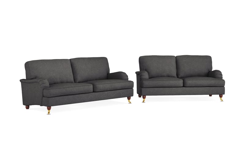 Howard Lyx Sofagruppe 3-seters + 2-seters Stoffsofa - Mørk grå - Møbler - Sofaer - Sofagrupper - Howard sofagruppe