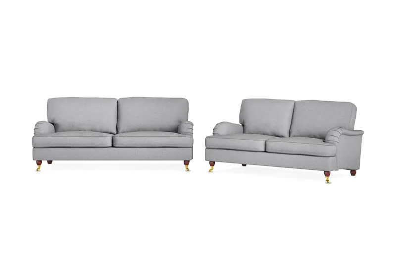 Howard Lyx Sofagruppe 3-seters + 2-seters Stoffsofa, Lys grå
