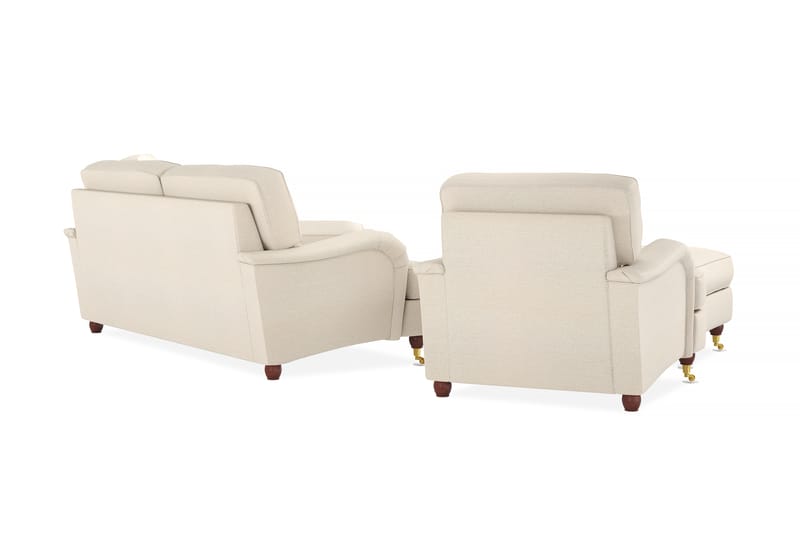 Howard Lyx Sofagruppe 3-seters Sofa + Divanstol + Lenestol + Fotskammel i Stoff - Beige - Møbler - Sofaer - Sofagrupper - Howard sofagruppe