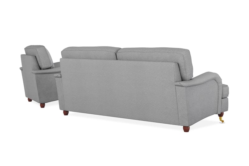 Howard Lyx Sofagruppe 3-seters Sofa + Divanstol i Stoff - Lys grå - Møbler - Sofaer - Sofagrupper - Howard sofagruppe