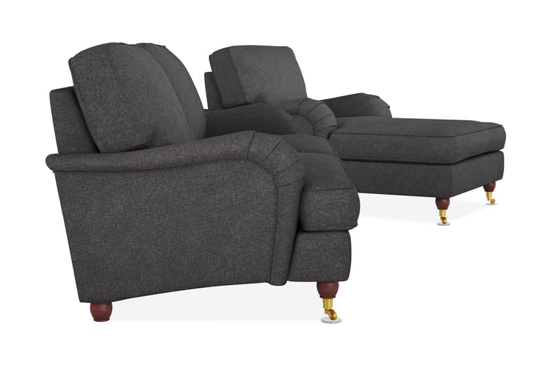 Howard Lyx Sofagruppe 3-seters Sofa + Divanstol i Stoff - Mørk grå - Møbler - Sofaer - Sofagrupper - Howard sofagruppe
