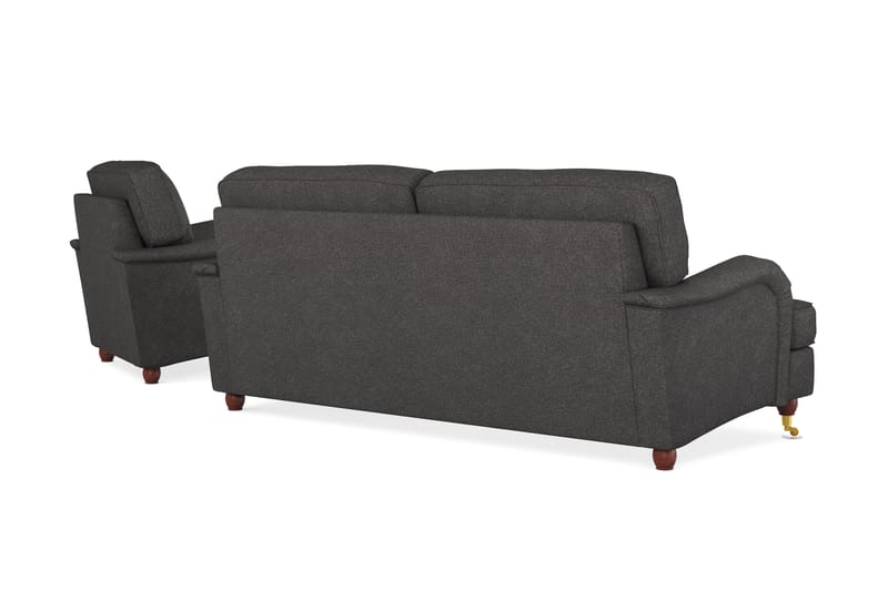 Howard Lyx Sofagruppe 3-seters Sofa + Divanstol i Stoff - Mørk grå - Møbler - Sofaer - Sofagrupper - Howard sofagruppe