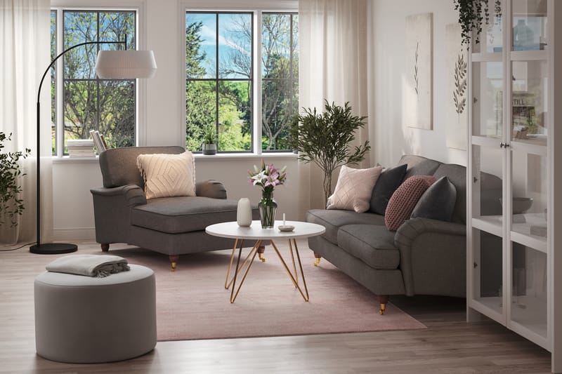 Howard Lyx Sofagruppe 3-seters Sofa + Divanstol i Stoff - Mørk grå - Møbler - Sofaer - Sofagrupper - Howard sofagruppe