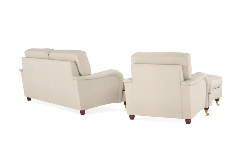 Howard Lyx Sofagruppe 3-seters Sofa + Lenestol + Fotskammel i Stoff - Beige - Møbler - Sofaer - Sofagrupper - Howard sofagruppe