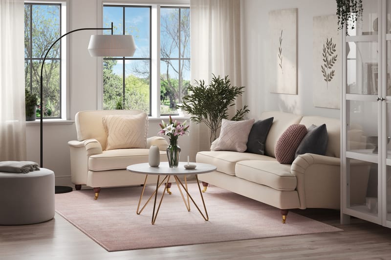 Howard Lyx Sofagruppe 3-seters Sofa + Lenestol i Stoff - Beige - Møbler - Sofaer - Sofagrupper - Howard sofagruppe