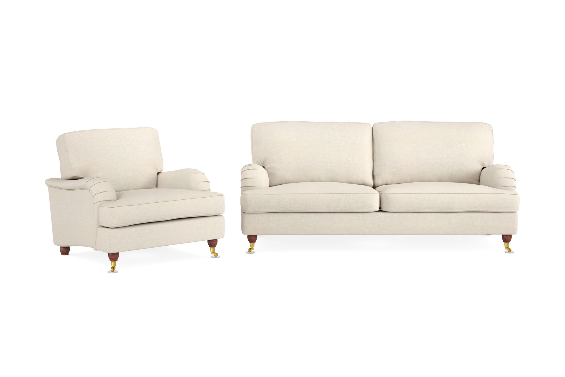 Howard Lyx Sofagruppe 3-seters Sofa + Lenestol i Stoff - Beige - Møbler - Sofaer - Sofagrupper - Howard sofagruppe
