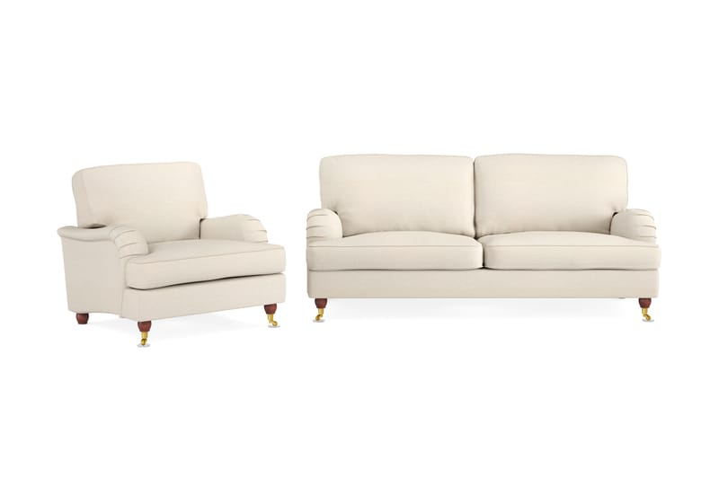 Howard Lyx Sofagruppe 3-seters Sofa + Lenestol i Stoff - Beige - Møbler - Sofaer - Sofagrupper - Howard sofagruppe