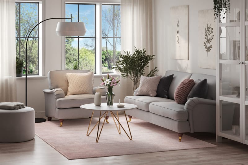 Howard Lyx Sofagruppe 3-seters Sofa + Lenestol i Stoff - Lys grå - Møbler - Sofaer - Sofagrupper - Howard sofagruppe