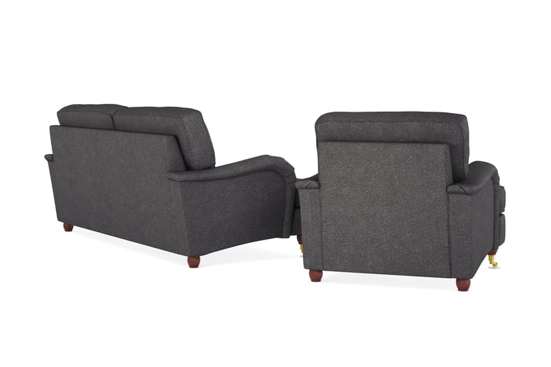 Howard Lyx Sofagruppe 3-seters Sofa + Lenestol i Stoff - Mørk grå - Møbler - Sofaer - Sofagrupper - Howard sofagruppe