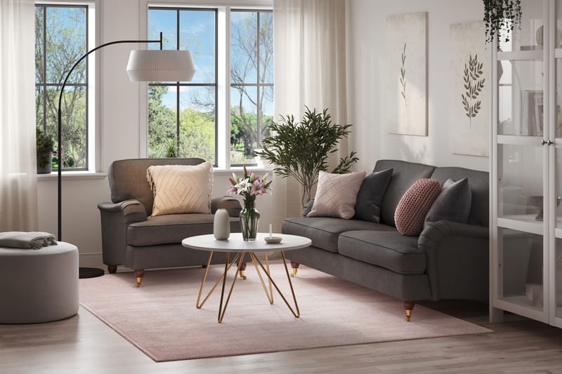 Howard Lyx Sofagruppe 3-seters Sofa + Lenestol i Stoff - Mørk grå - Møbler - Sofaer - Sofagrupper - Howard sofagruppe