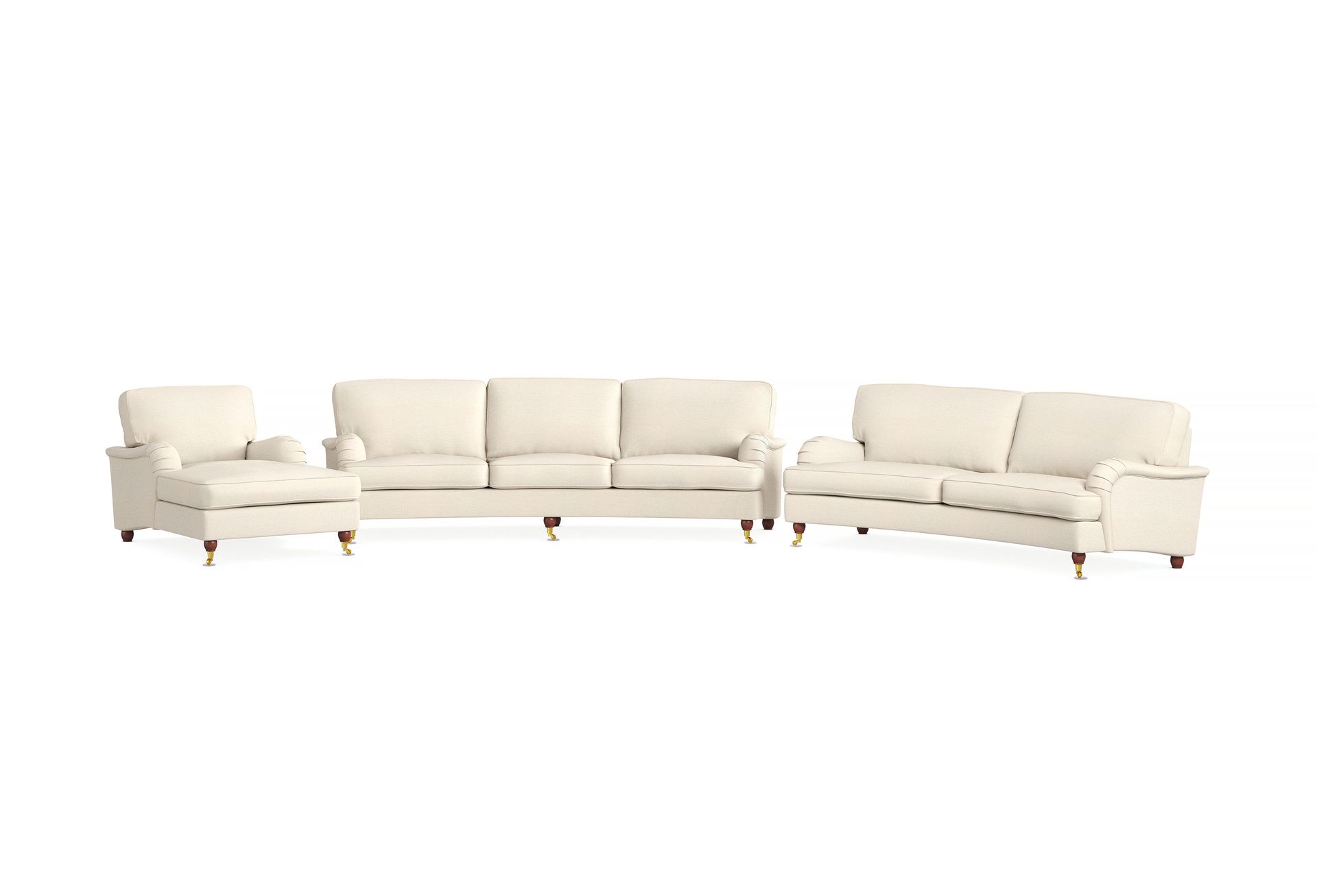Howard Lyx Sofagruppe 4-seter + 3-seter Bøyd Stoffsofa - Beige - Møbler - Sofaer - Sofagrupper - Howard sofagruppe