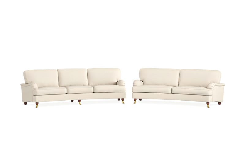Howard Lyx Sofagruppe 4-seter + 3-seter Bøyd Stoffsofa, Beige