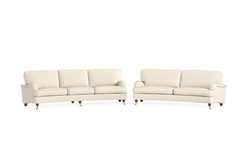 Howard Lyx Sofagruppe 4-seter + 3-seter Bøyd Stoffsofa, Beige