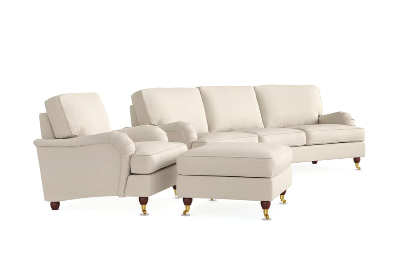 Howard Lyx Sofagruppe 4-seter+Lenestol+Fotskammel - Beige - Howard sofagruppe