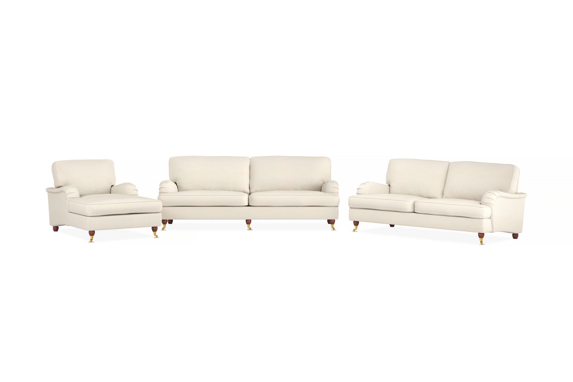 Howard Lyx Sofagruppe 4-seters + 3-seters Sofa + Divanstol i Stoff - Beige - Møbler - Sofaer - Sofagrupper - Howard sofagruppe