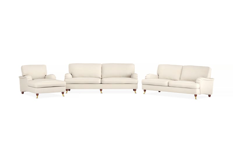 Howard Lyx Sofagruppe 4-seters + 3-seters Sofa + Divanstol i Stoff - Beige - Møbler - Sofaer - Sofagrupper - Howard sofagruppe