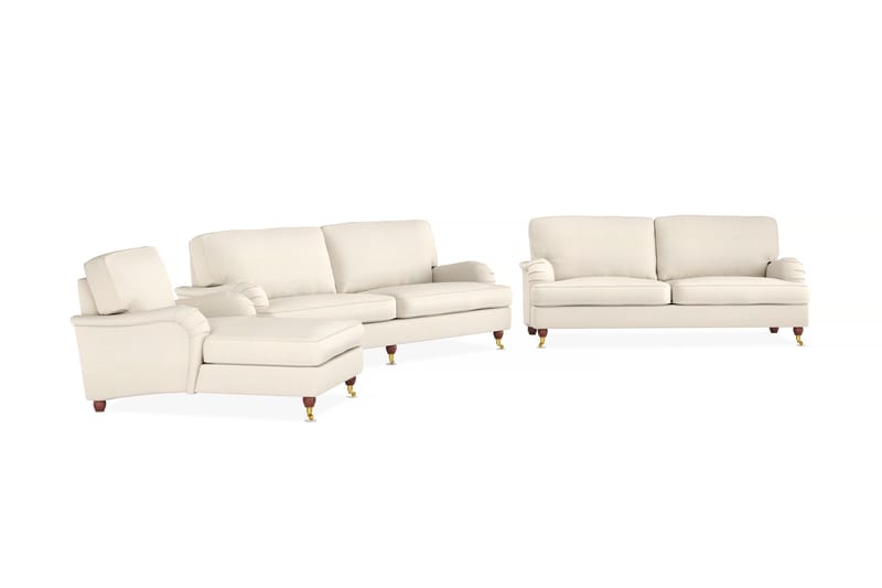Howard Lyx Sofagruppe 4-seters + 3-seters Sofa + Divanstol i Stoff - Beige - Møbler - Sofaer - Sofagrupper - Howard sofagruppe