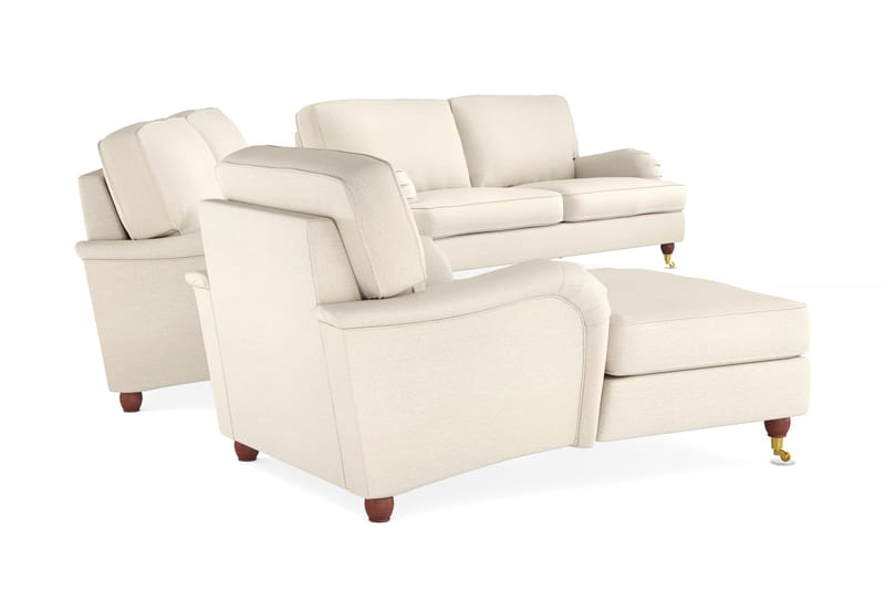 Howard Lyx Sofagruppe 4-seters + 3-seters Sofa + Divanstol i Stoff - Beige - Møbler - Sofaer - Sofagrupper - Howard sofagruppe