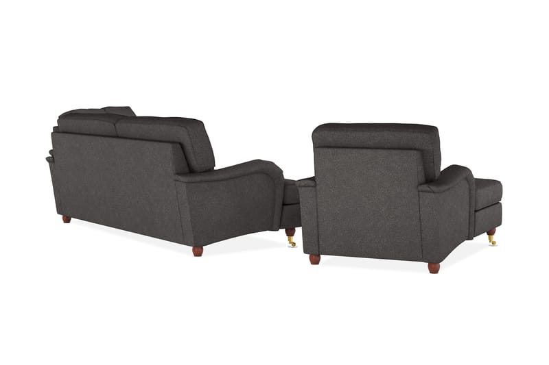 Howard Lyx Sofagruppe 4-seters + 3-seters Sofa + Divanstol i Stoff - Mørk grå - Møbler - Sofaer - Sofagrupper - Howard sofagruppe