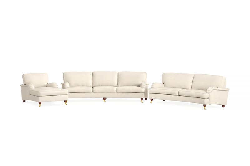 Howard Lyx Sofagruppe 4-seters + 3-seters Svingt Sofa + Divanstol i Stoff - Beige - Møbler - Sofaer - Sofagrupper - Howard sofagruppe