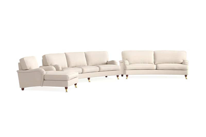 Howard Lyx Sofagruppe 4-seters + 3-seters Svingt Sofa + Divanstol i Stoff - Beige - Møbler - Sofaer - Sofagrupper - Howard sofagruppe