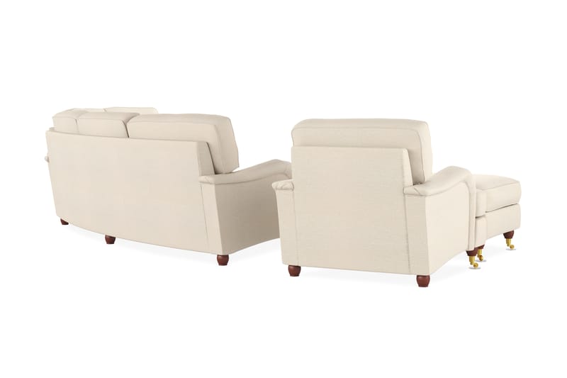 Howard Lyx Sofagruppe 4-seters + 3-seters Svingt Sofa + Lenestol + Fotskammel i Stoff - Beige - Møbler - Sofaer - Sofagrupper - Howard sofagruppe