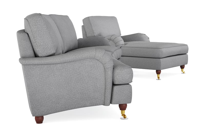 Howard Lyx Sofagruppe 4-seters Svingt Sofa + Divanstol i Stoff - Lys grå - Møbler - Sofaer - Sofagrupper - Howard sofagruppe