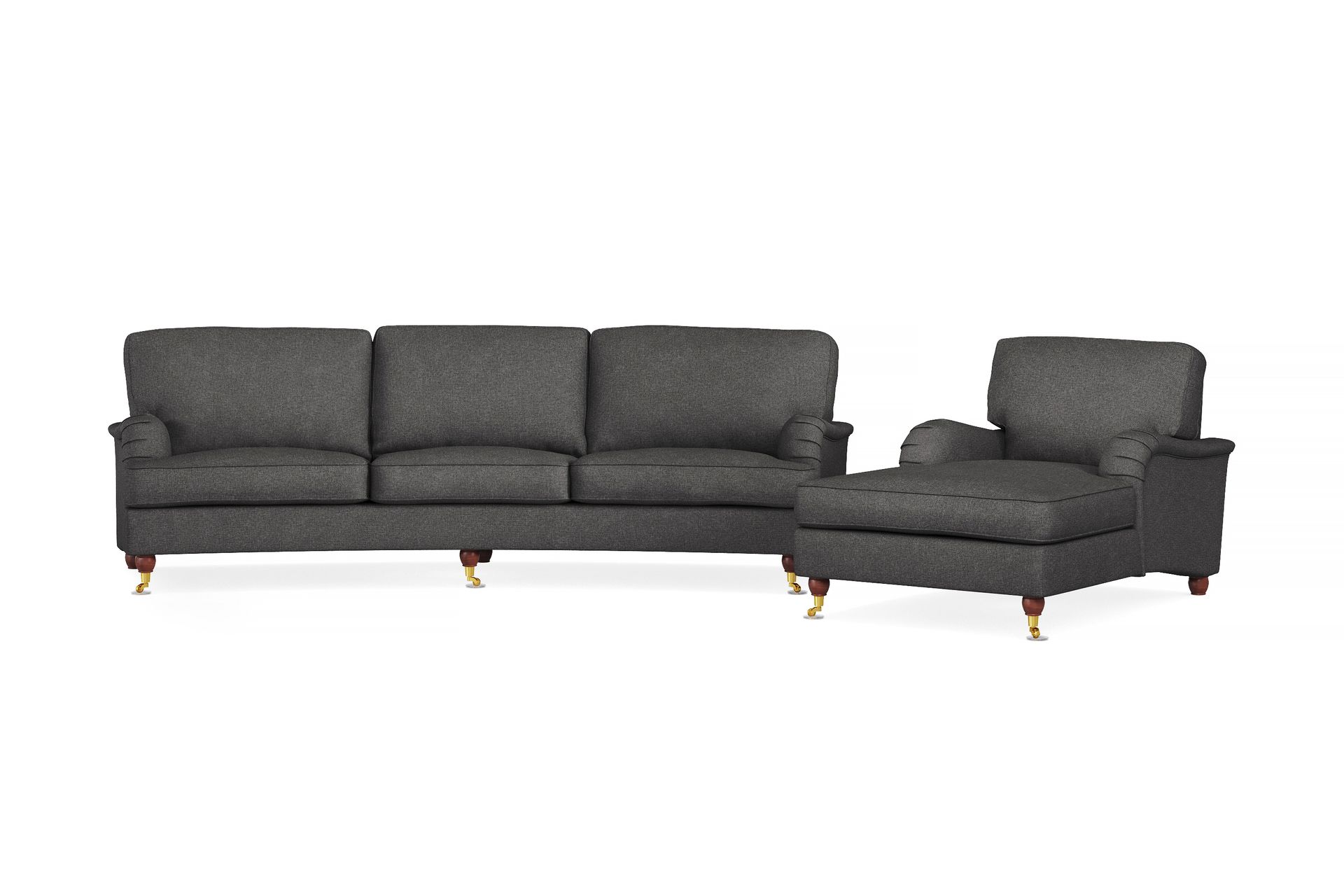 Howard Lyx Sofagruppe 4-seters Svingt Sofa + Divanstol i Stoff - Mørk grå - Møbler - Sofaer - Sofagrupper - Howard sofagruppe