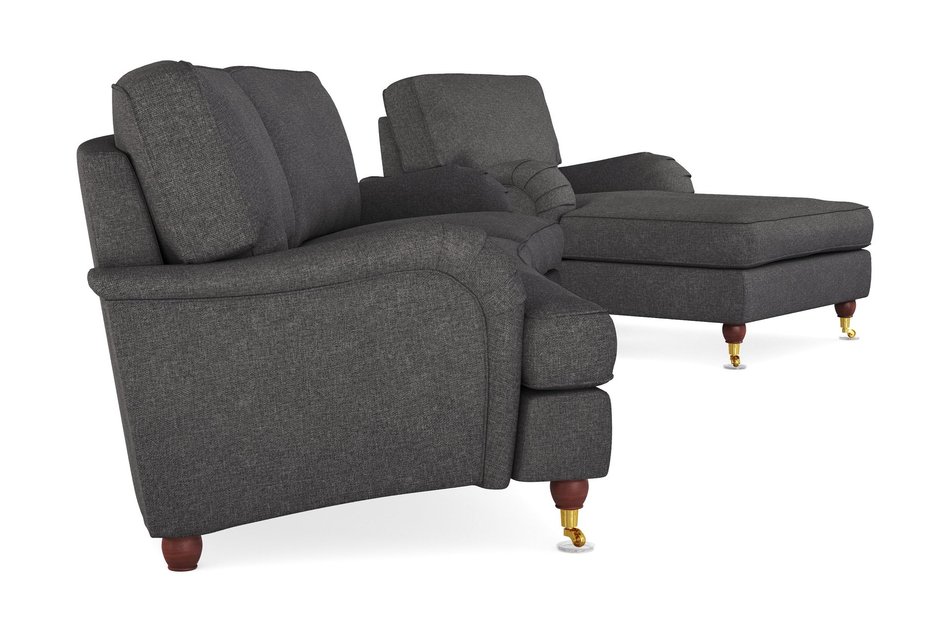 Howard Lyx Sofagruppe 4-seters Svingt Sofa + Divanstol i Stoff - Mørk grå - Møbler - Sofaer - Sofagrupper - Howard sofagruppe
