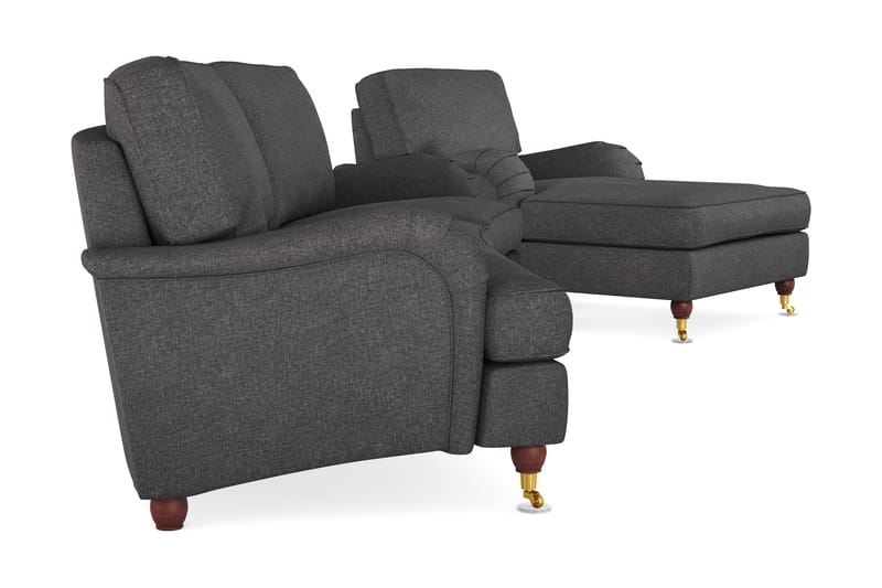 Howard Lyx Sofagruppe 4-seters Svingt Sofa + Divanstol i Stoff - Mørk grå - Møbler - Sofaer - Sofagrupper - Howard sofagruppe